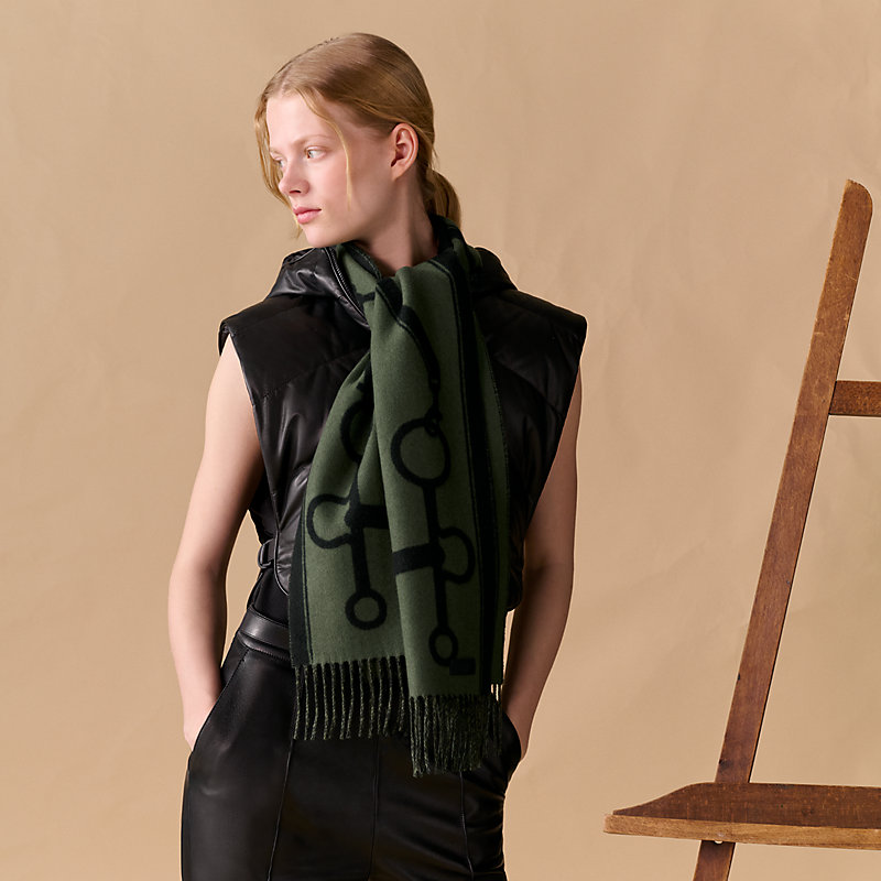 Casaque Mors scarf - Green | Hermès USA